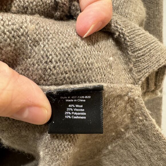 Jenni Kayne Everyday Sweater Taupe Wool Cashmere Cabin Luxury Women sz Medium - Picture 6 of 8